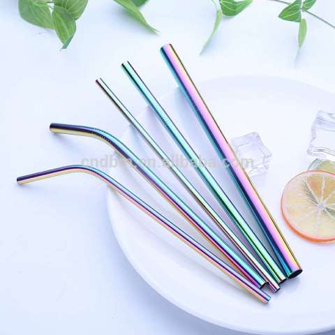 stainless rainbow colorful straws Drinking Straws Stainless steel straw